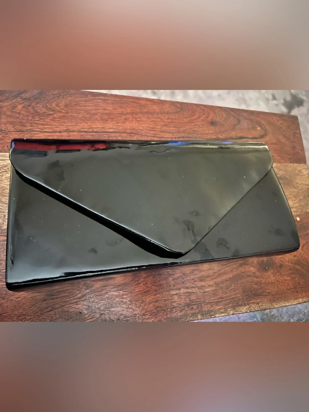 Black Patent Envelope Clutch